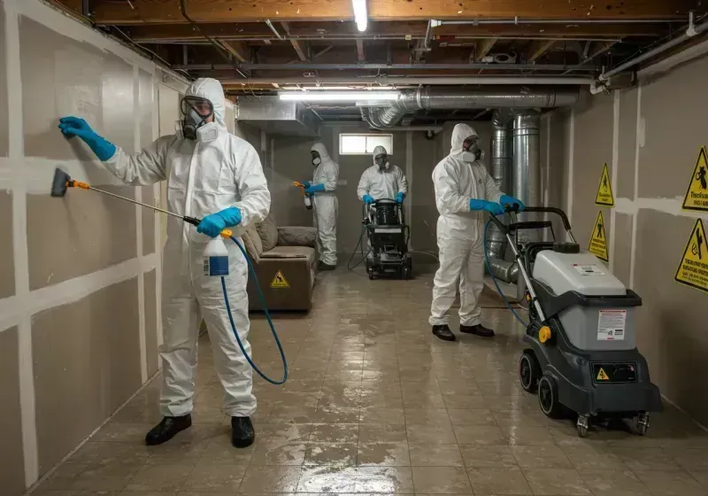 Basement Moisture Removal and Structural Drying process in North Kansas City, MO